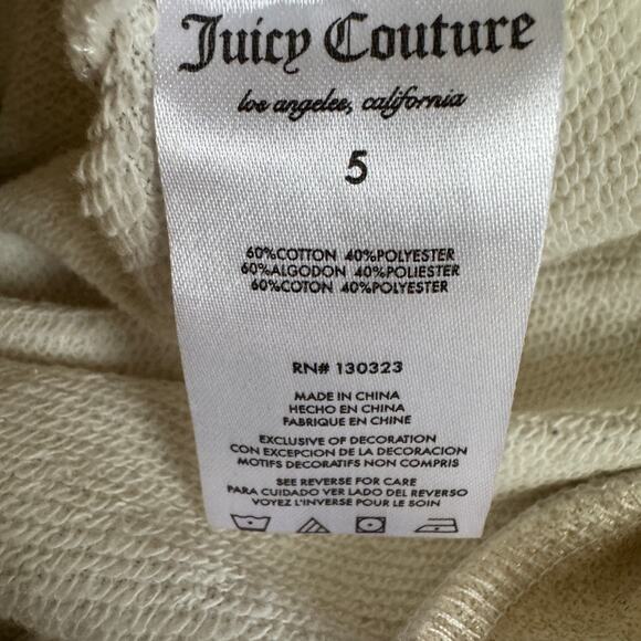 Juicy Couture Sweatshirt Girls‎ Gold 5 Front Zipper Heart Logo - Picture 6 of 6